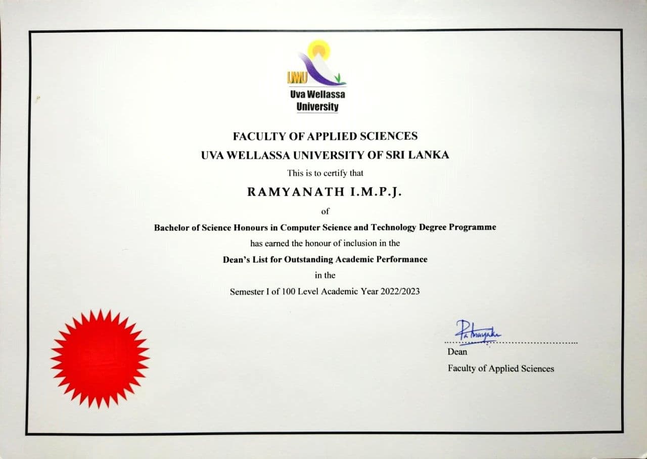 Academic Performance - Dean's list