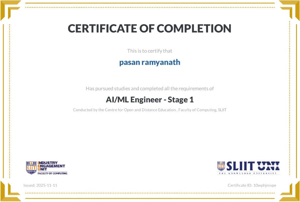  AI/ML Engineer - Stage 1 